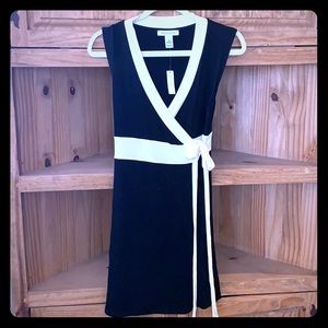Black and White wrap dress.